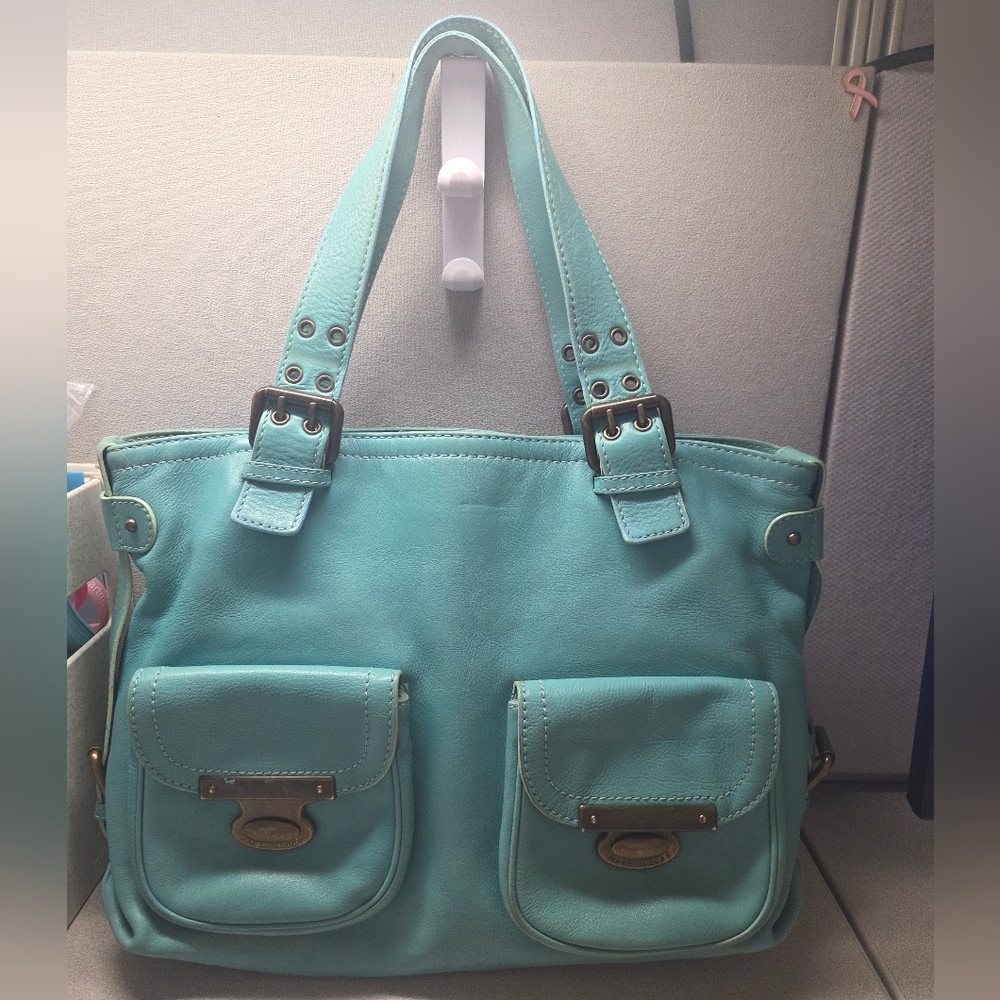 Vintage Marc Jacobs Stella multi-pocket hobo bag in teal leather. Large GUC